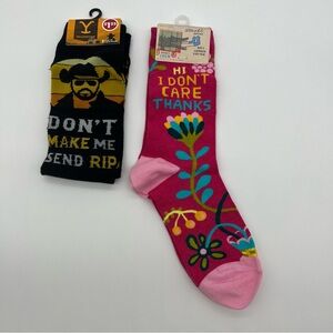 Novelty Socks w/ funny sayings. Floral and Rip Yellowstone | NWT